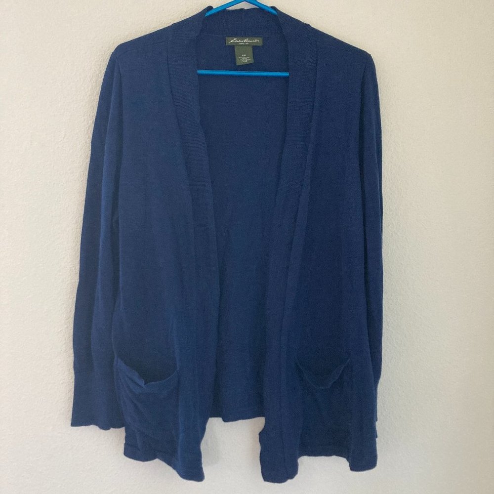 LAST DAY 🍀3/$20🍀 Eddie Bauer Cozy Blue Open Front Knit Cardigan